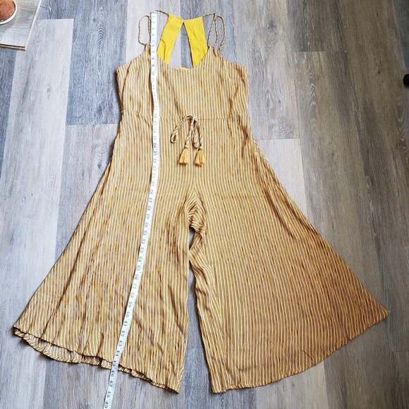 Paris Mustard Yellow Striped Culotte Jumpsuit - Picture 9 of 16
